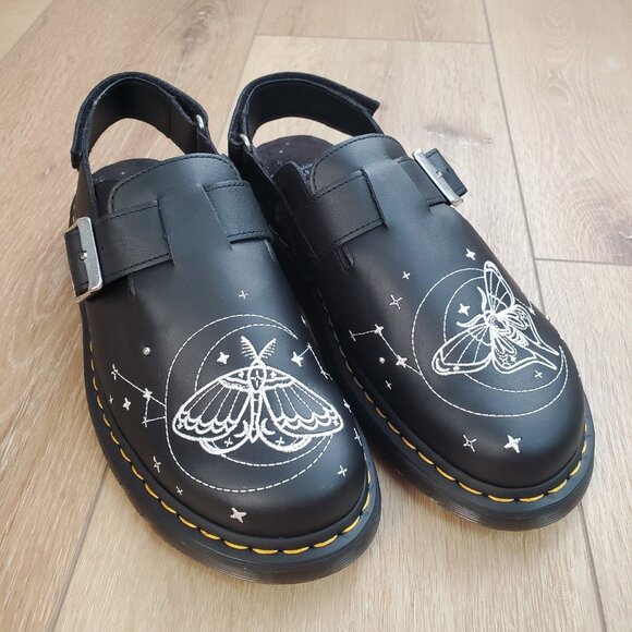 Dr. Martens JORGE II CELESTIAL MOTH Embroidered Mules Chic Grunge Mens Size 10 - Picture 7 of 8